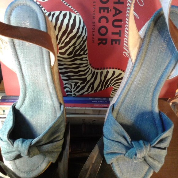 Michael Kor Wedge Demin Shoes - Picture 1 of 7